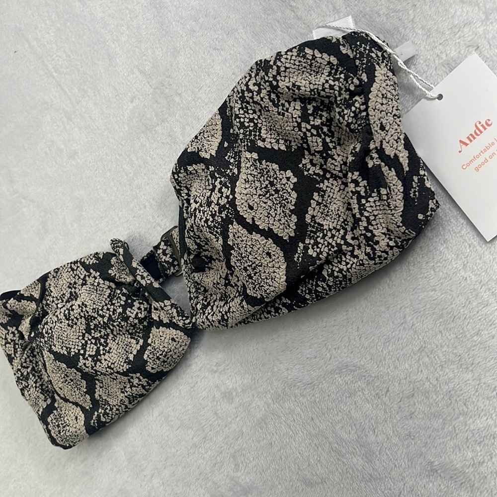NEW Andie M Snakeskin Print Scala Top Strapless Bandeau Bikini Top